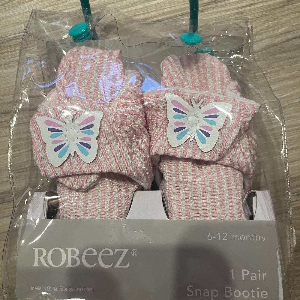 Robeez Striped Pink Butterfly Booties